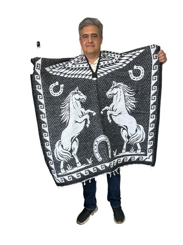 Poncho messicano cavallo - poncho,