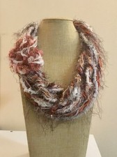 Sciarpa collana, scaldacollo, collana fatta a mano, sciarpa misto lana