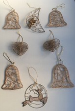 Addobbi natalizi in metallo per ALBERO DI NATALE 8 pezzi Campane Cuori Angelo