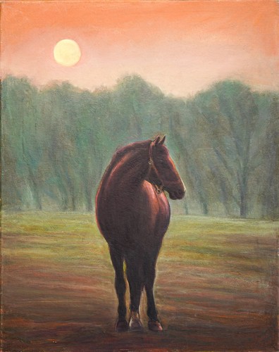Dipinto olio cavallo opera