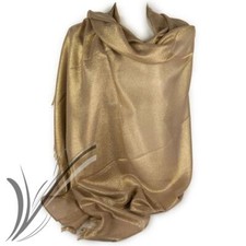 Stola oro cerimonia donna elegante foulard da coprispalle scialle dorato ijab