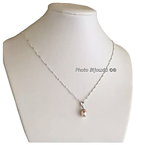 Collana pendente perla acqua - collana,