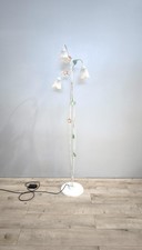 81513 Piantana in ferro bianco con tre bulbi in vetro forma fiore