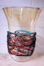 Vaso / Vase in vetro di Murano glass firmato Sergio Costantini con certificato