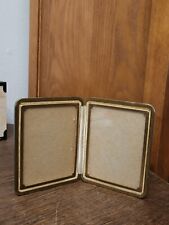 Cornice portafoto da viaggio pieghevole vintage custodia imbottita blu