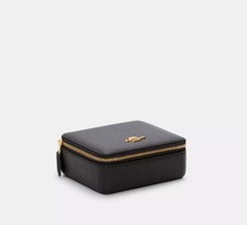 Portagioie grande Coach C4470 pelle incrociata nera con ferramenta oro nuovo con etichetta