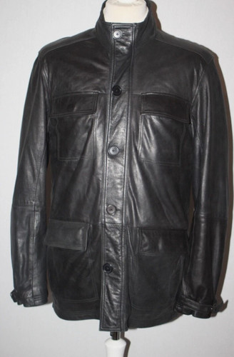 Giacca pelle nera uomo - in,