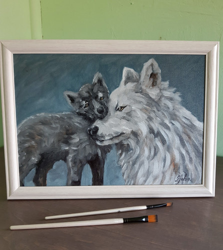 Quadro originale lupo arte