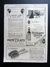 HIGHLAND QUEEN Scotch Whisky 1925 ADVERTISING + ROSS'S Belfast Ginger Ale i