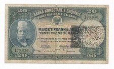 -741- 20 FRANCHI ORO 1926 ALBANIA PROTETTORATO ITALIANO