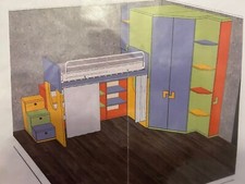 cameretta modulabile DOIMO CITY LINE con letto a ponte e cabina armadi