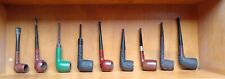 Lotto 9 Pipe usate vintage varie marche collezione radica legno pelle 