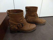 Stivaletti in cuoio marrone con borchie Giacko tg 37