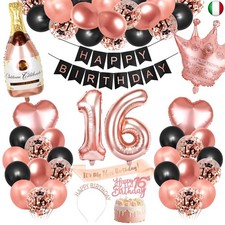 Bluelves Palloncini 16 Anni Compleanno, Addobbi 16 Anni Compleanno Donna,