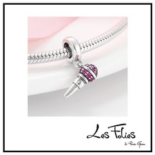 Charm Microfono Pietre Fucsia
