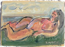 William XERRA (Firenze 1937) Tecnica mista su cartone cm 24x33 anno 1968 NUDO