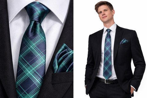 Plaid uomo cravatta tasca - plaid, &