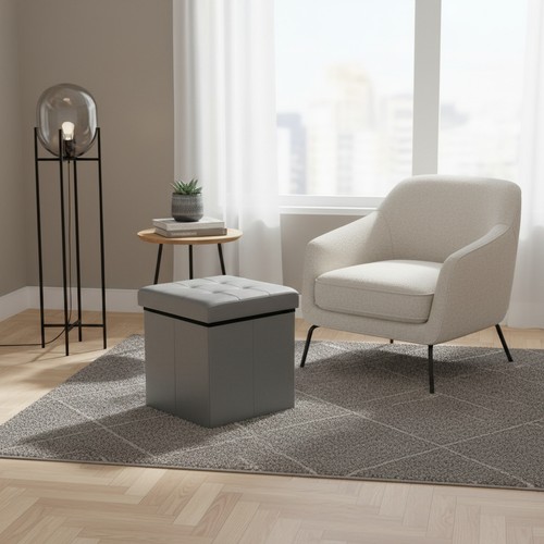 Pouf contenitore quadrato - pouf, in