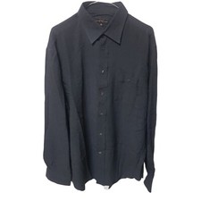 Camicia Uomo Manica Lunga Color Nero/Grigio Scuro Taglia XL Made In Italy