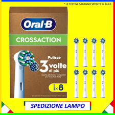 8 PZ 8x TESTINE DI RICAMBIO BRAUN ORAL-B CROSSACTION PER SPAZZOLINO ELETTRICO