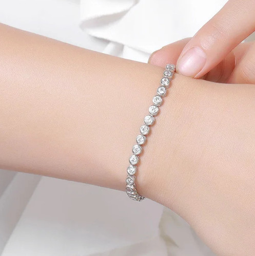 Bracciale tennis 6ct - 4,6ct, taglio