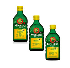 3x Olio di fegato di merluzzo Möller's Limone 250 ml | Omega-3 e vitamine