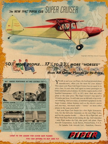 Insegna metallica piper cub - insegna,