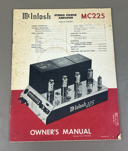 Mcintosh 225 amplificatore - mcintosh,