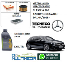 TAGLIANDO FILTRI OLIO ORIGINALE 5W30 MERCEDES CLASSE A (W177) 200 BENZINA 163 CV