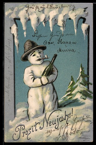 Litografia pupazzo neve con - litografia, di