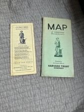 2 mappe vintage Concord Massachusetts Harvard Trust Company & Richardson Drug Co