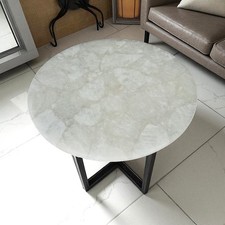 Tavolino da caffè in agata bianca / piano in quarzo / tavolino / piano personalizzato