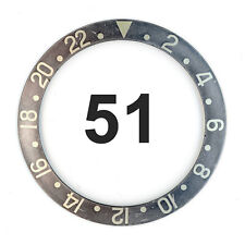 Fat Font Rolex lunetta nera grigia sbiadita per GMT Master 1675 