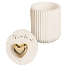 Scatola con cuore oro e frase