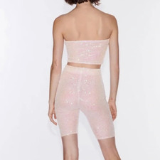 NWT ZARA SEQUINS IVORY WHITE