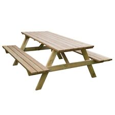 Tavolo da Pic-Nic per Giardino in Legno di Pino cm 200x148x70  Marrone P DecHome