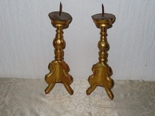 Coppia Candelieri In Legno