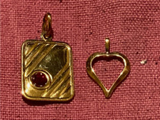 RARO ANTICO NUOVO LOTTO CIONDOLO ARGENTO: ciondolo con pietra dura 925 e cuore 800!