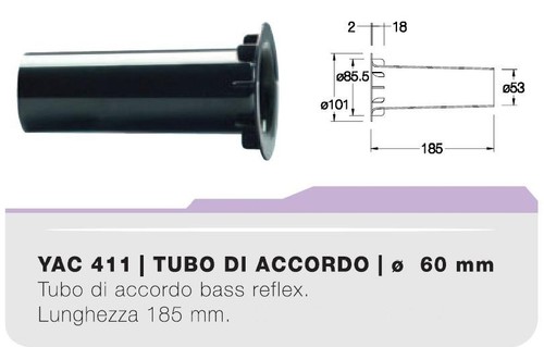 Yac411 tubo accordo 60mm - 60mm, in