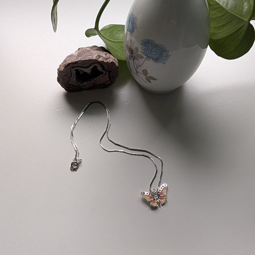 Collana farfalla rosa pesca - , e