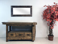 Mobile bagno FALEGNAME legno massello NO lavabo specchio 156x58xh90cm SU MISURA