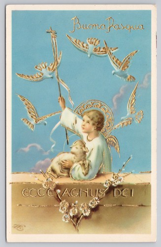 1955 buona pasqua cartolina - 1955,