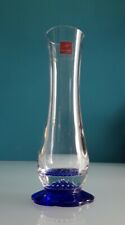 "ROCCO BORMIOLI", vaso, vetro, base - forma di fiore colore blu cobalto, H.19 cm