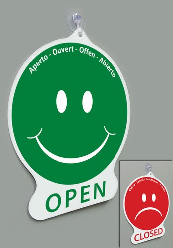 Cartello emoticon open - cartello,