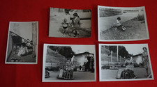 Lotto 5 Foto vintage giocattoli d'epoca triciclo moto macchinina luna park
