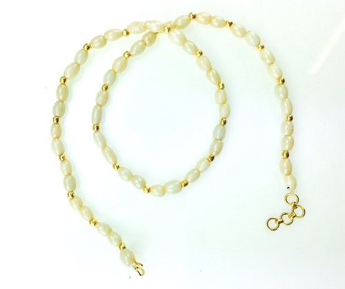 Collana perle cristallo oro