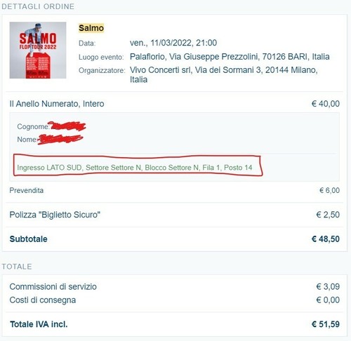 Ticket biglietto concerto - ticket,
