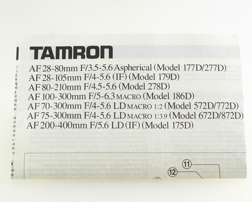 Manuale tamron 80mm - tamron, af