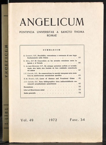 Angelicum fasc vol 49 - fasc,