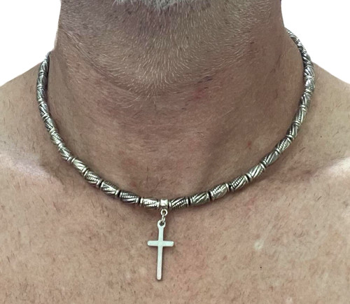 Collana con croce rosario - , da